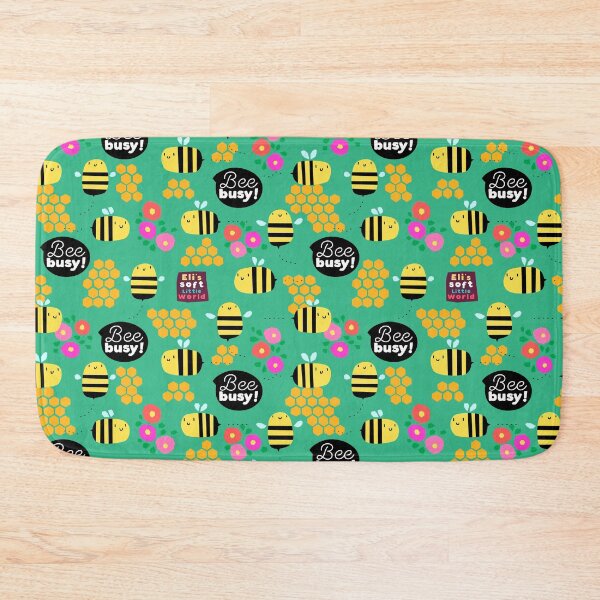 Item preview, Bee busy! Cute honey bees pattern (Green background variant). designed and sold by EliSoft.