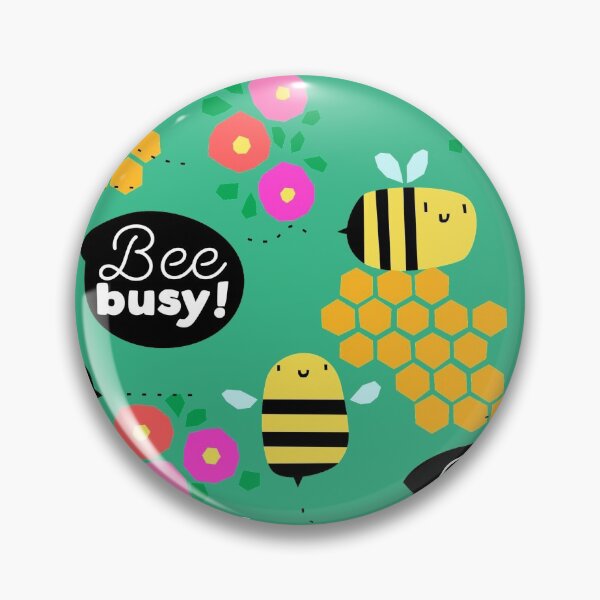 Item preview, Bee busy! Cute honey bees pattern (Green background variant). designed and sold by EliSoft.