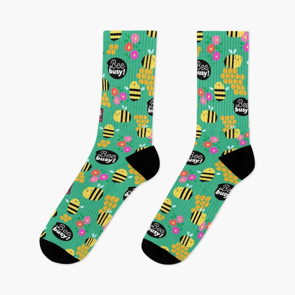 Item preview, Bee busy! Cute honey bees pattern (Green background variant). designed and sold by EliSoft.