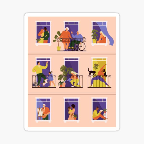 Neighbors on the balconies Sticker