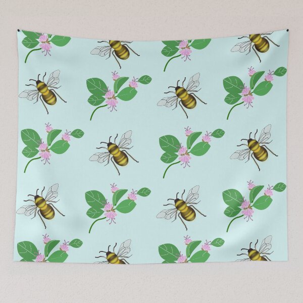 Item preview, Honeysuckle and honey bee designed and sold by designInk.