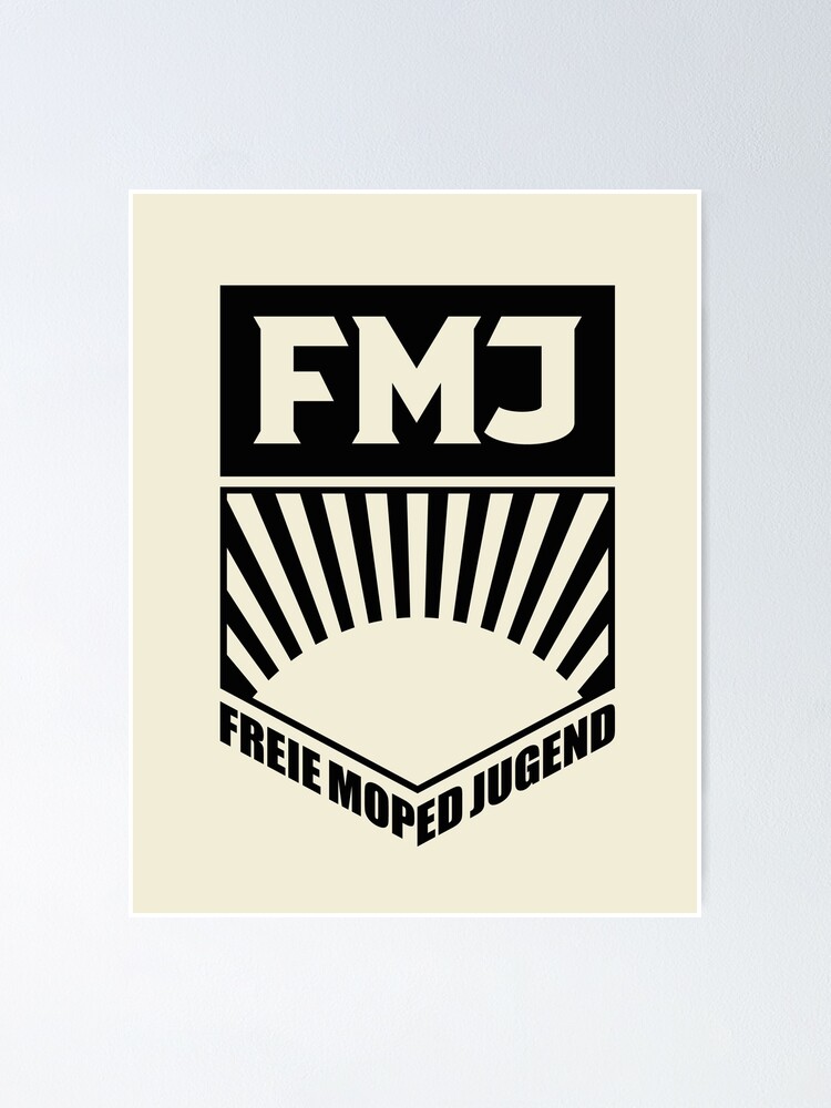 Fmj Free Moped Youth Logo Black Poster By Getthatcar Redbubble