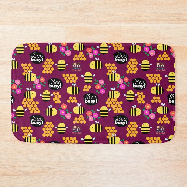 Item preview, Bee busy! Cute honey bees pattern (Purple background variant). designed and sold by EliSoft.