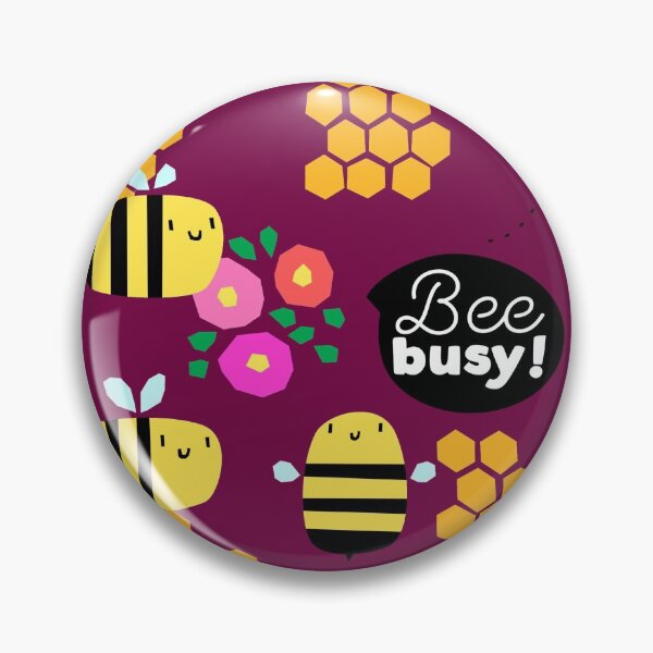 Item preview, Bee busy! Cute honey bees pattern (Purple background variant). designed and sold by EliSoft.
