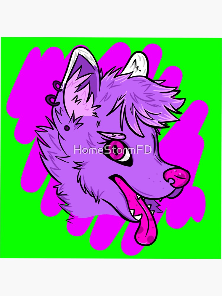 "Pink Wolf" Sticker for Sale by HomeStormFD Redbubble