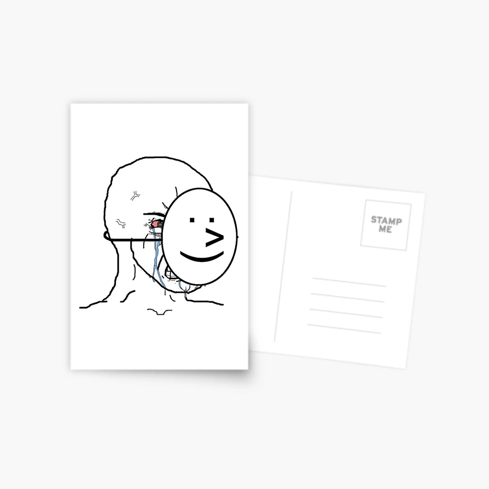 crying with mask meme Greeting Card for Sale by Heart-and-Skull