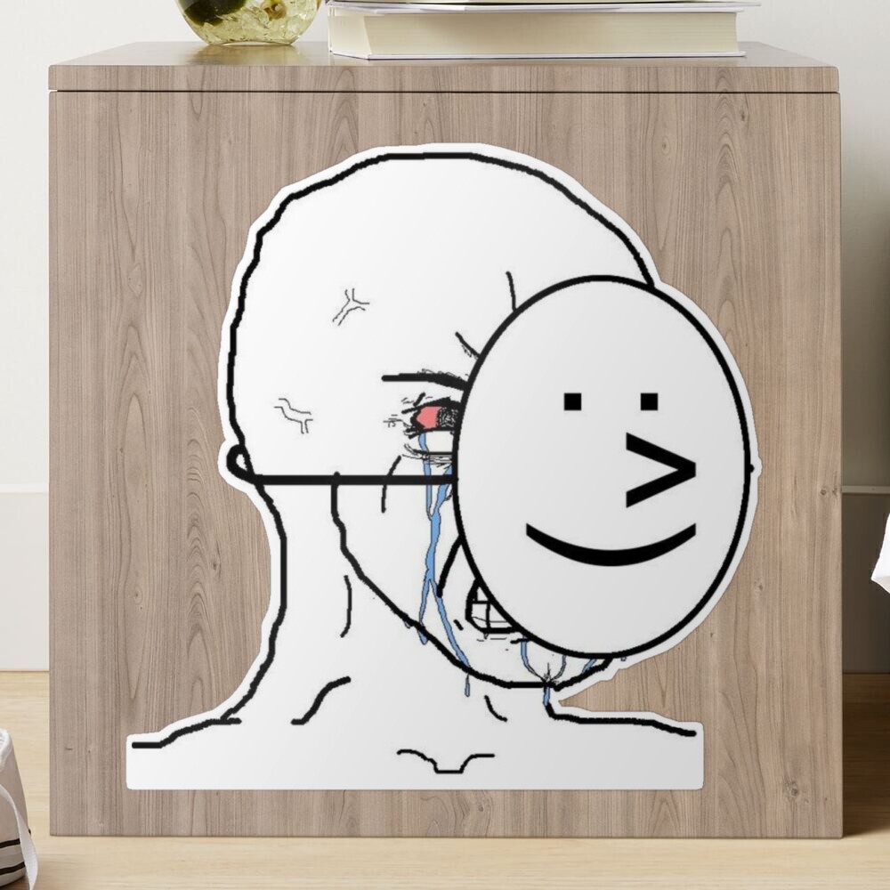 crying with mask meme Greeting Card for Sale by Heart-and-Skull