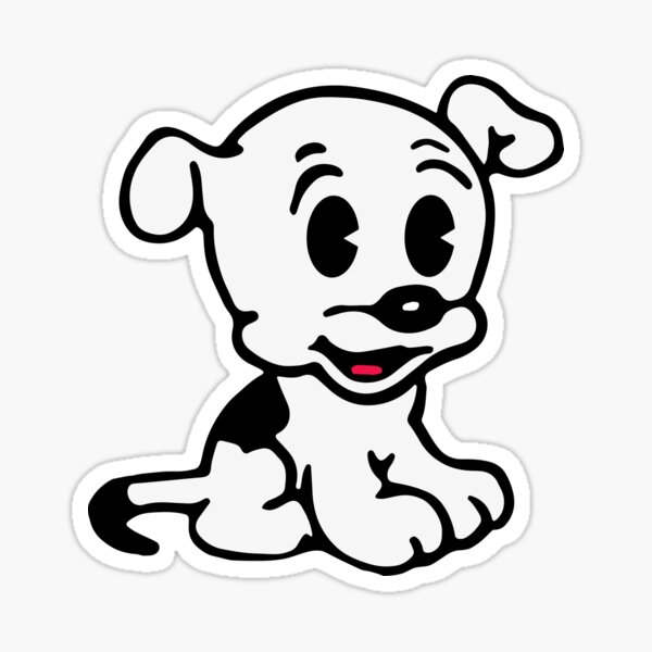 Pudgy, Mrs Boop Puppy Companion, Design for Wall Art, Prints, Posters, Tshirts, Men, Women, Kids Sticker