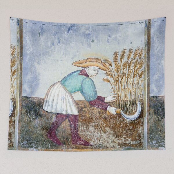 Aperçu de l'œuvre Harvesting wheat Medieval design créée et vendue par Vintage Designs +.