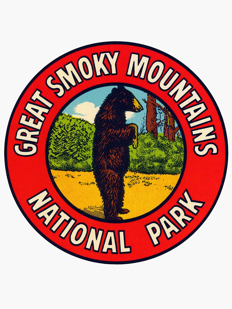 Thumbnail 3 of 3, Sticker, 1940s Great Smoky Mountains National Park designed and sold by historicimage.