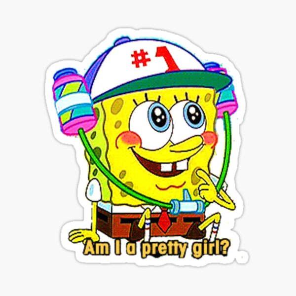 Vista previa del artículo con la obra «"¿Soy una chica bonita?" Bob Esponja Pantalones Cuadrados», diseñado y vendido por victoriab-123.