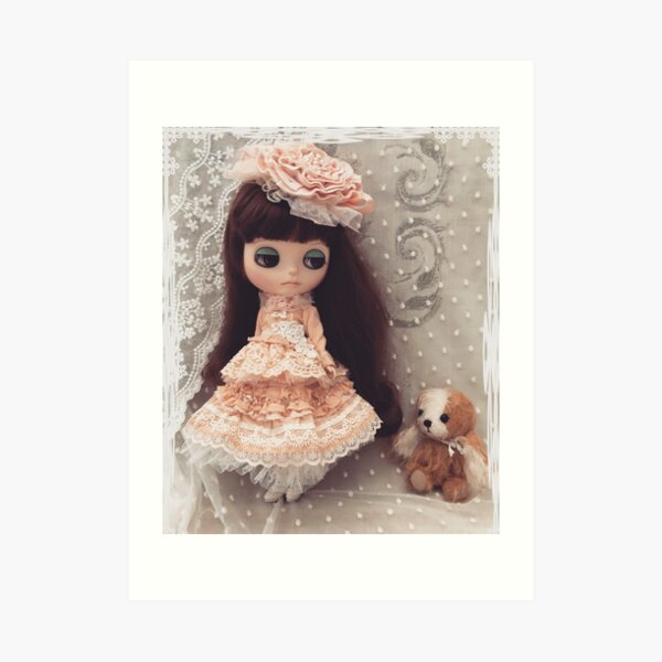 Belle and Puchi playing dress ups Art Print