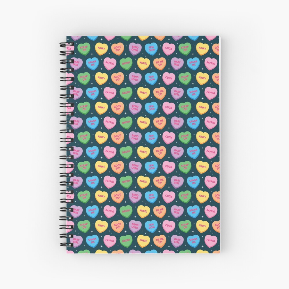 Kinky Candy Hearts Spiral Notebook