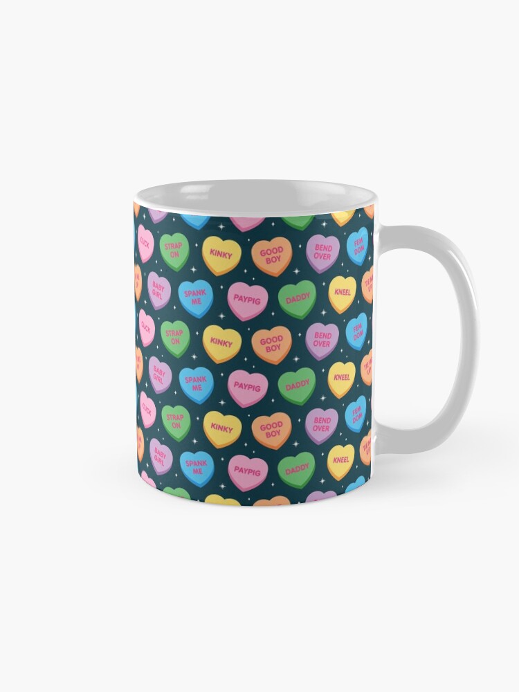 Thumbnail 5 of 6, Coffee Mug, Kinky Candy Hearts designed and sold by penandkink.