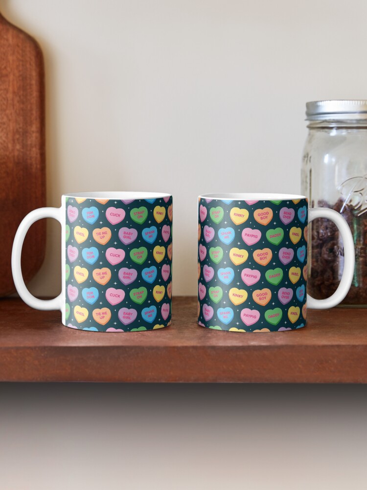 Thumbnail 2 of 6, Coffee Mug, Kinky Candy Hearts designed and sold by penandkink.