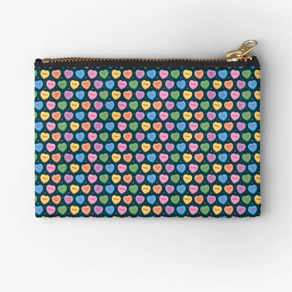 Kinky Candy Hearts Zipper Pouch