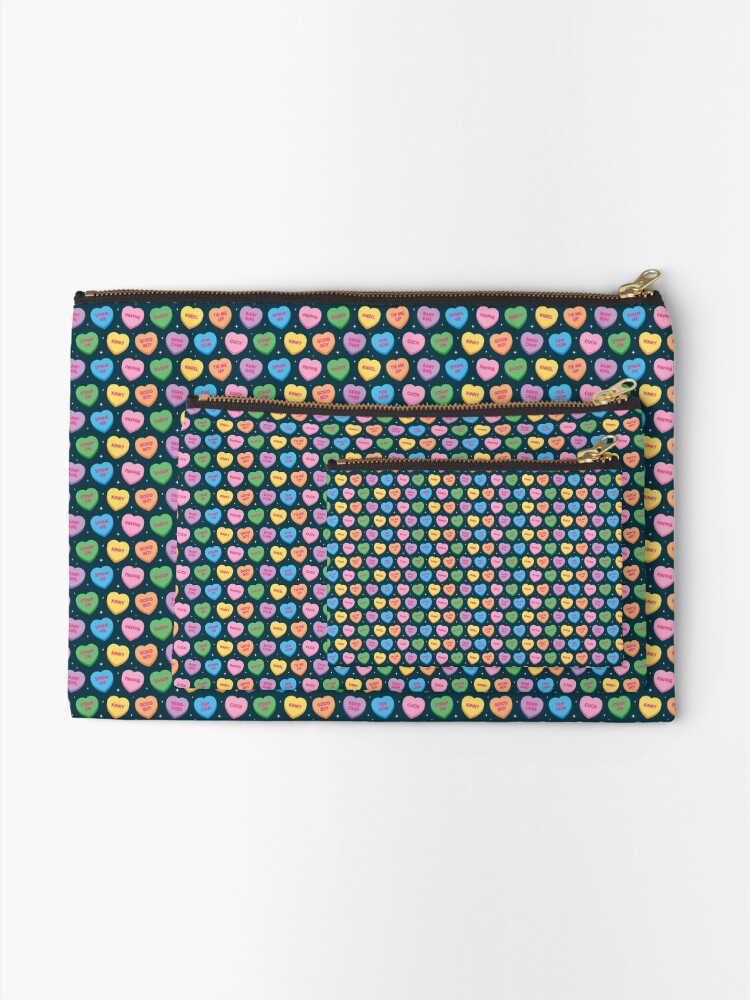 Alternate view of Kinky Candy Hearts Zipper Pouch