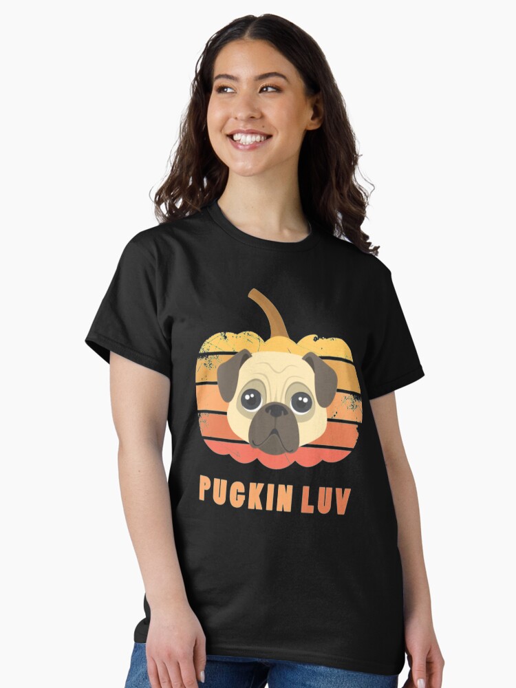 Thumbnail 2 of 7, Classic T-Shirt, Pugkin Luv Jackolantern Pug Gourd Fleabag Puppy. designed and sold by maxxexchange.