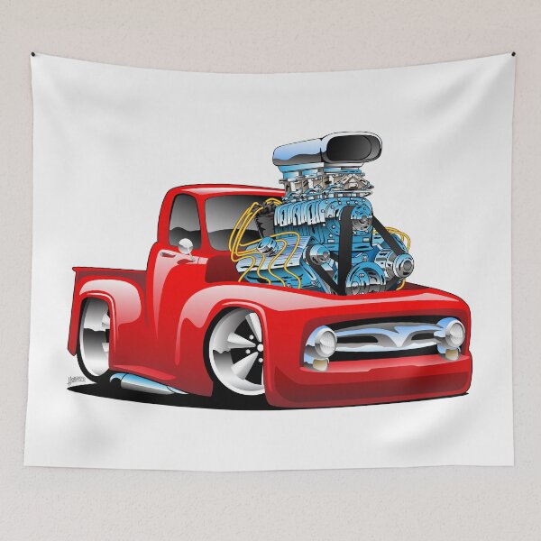 Item preview, American Classic Hot Rod Pickup Truck Cartoon designed and sold by hobrath.