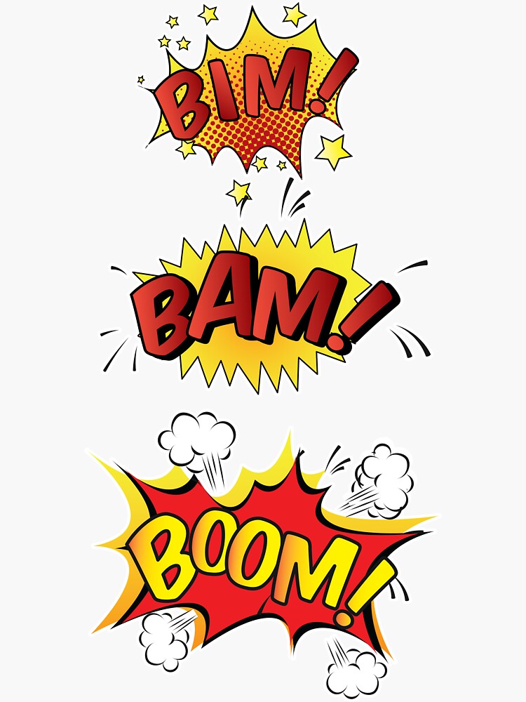 Dessin animé bande dessinée rétro pop culture art bang bam boom' Autocollant