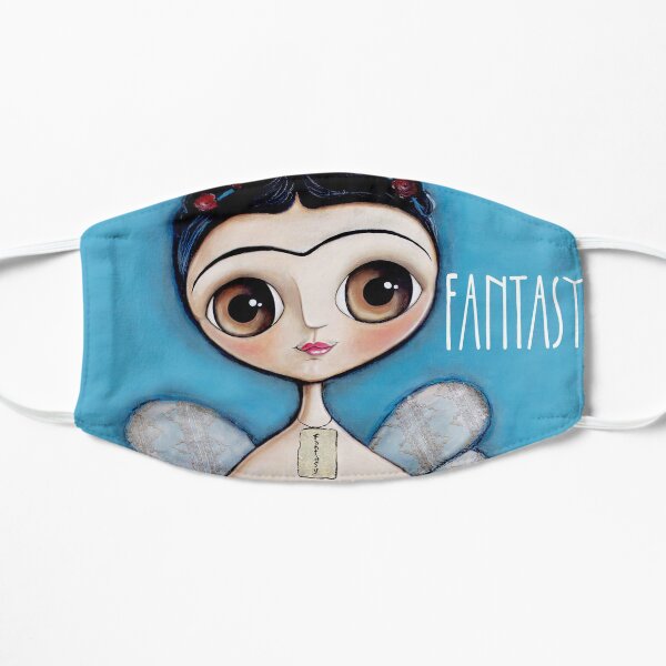 Mermaid and the black cat Flat Mask