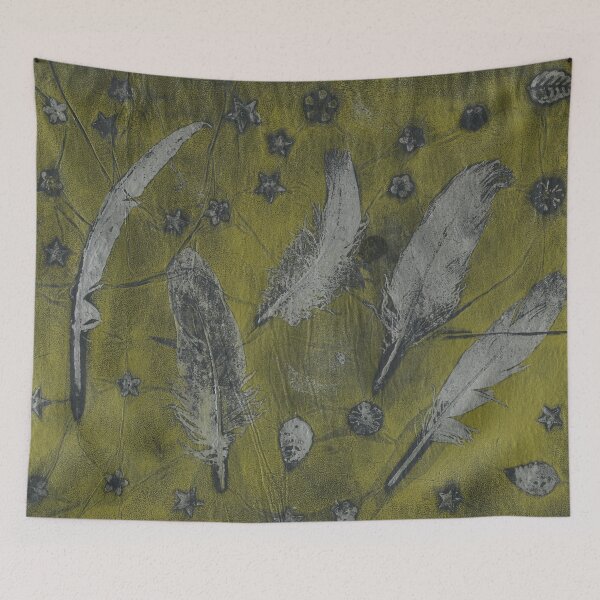 Item preview, Feathers on Black Gelli Plate Print designed and sold by LymphomaLass.