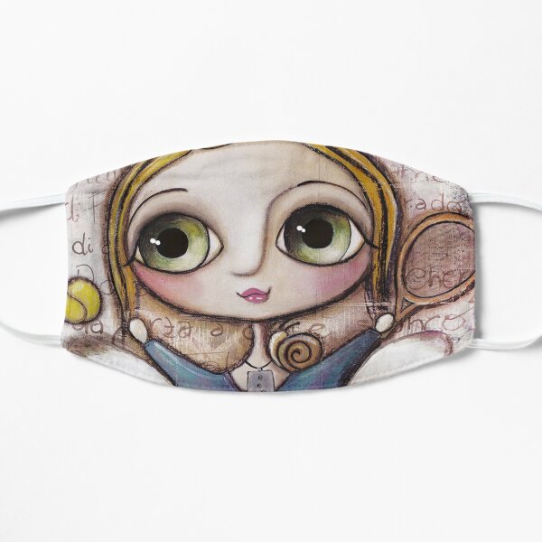 Blonde little child doll tennis player Flat Mask