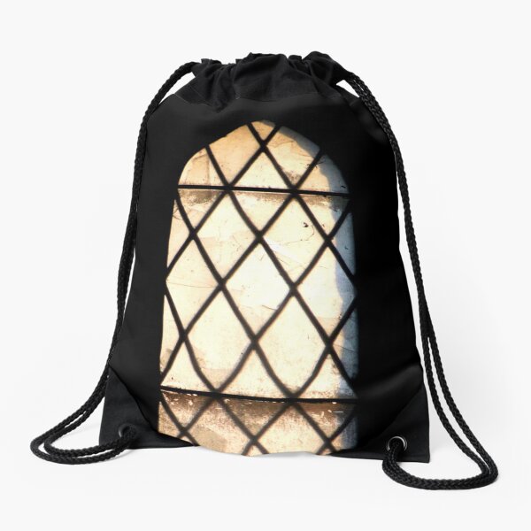 Abandoned window Drawstring Bag