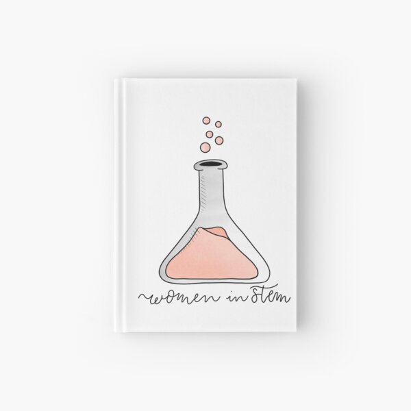 UPDATED Women in Stem Flask / Beaker Script Lettering Option Two Hardcover Journal