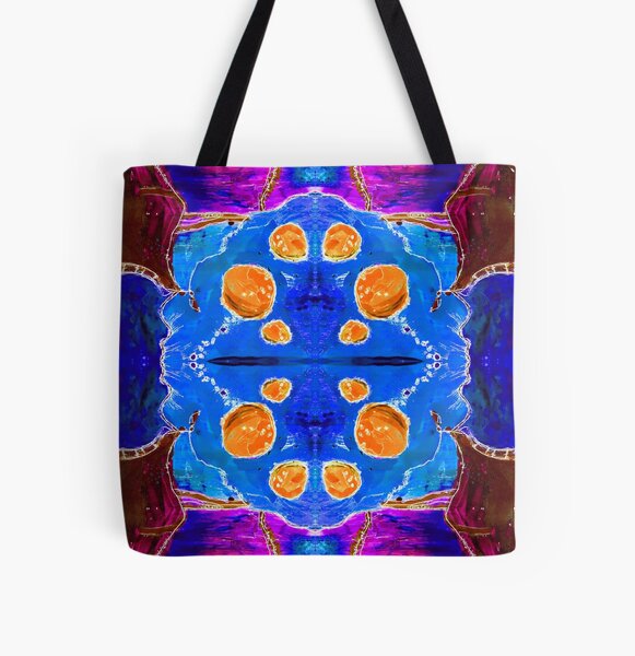 Happier Worlds - blue All Over Print Tote Bag