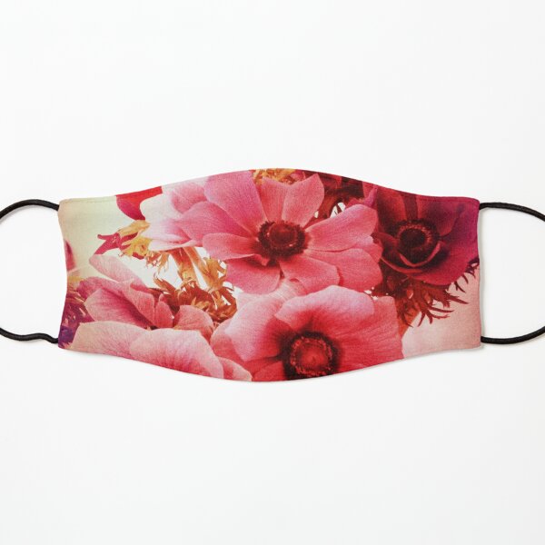 Pink Velvet Floral Art - Pink Flower Design - Romantic Kids Mask