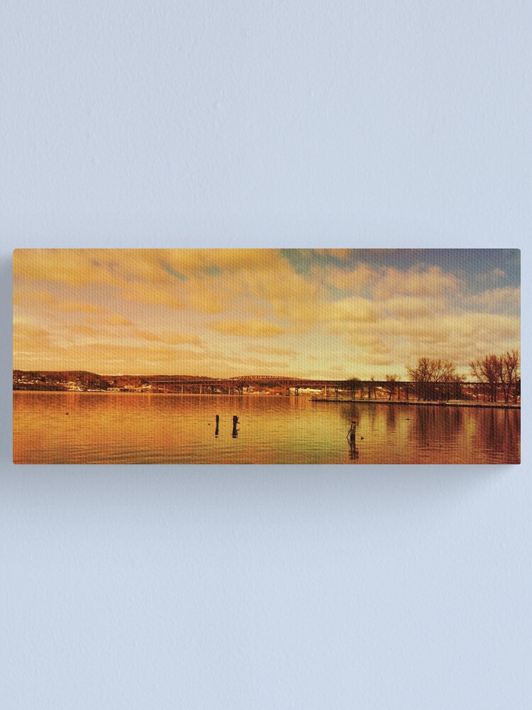 Alternate view of Red Hudson - Hudson River Sunset Landscape Canvas Print