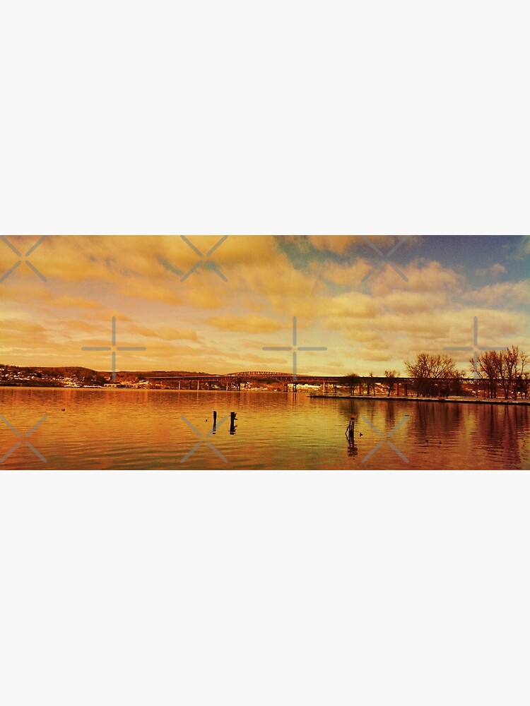Red Hudson - Hudson River Sunset Landscape by OneDayArt
