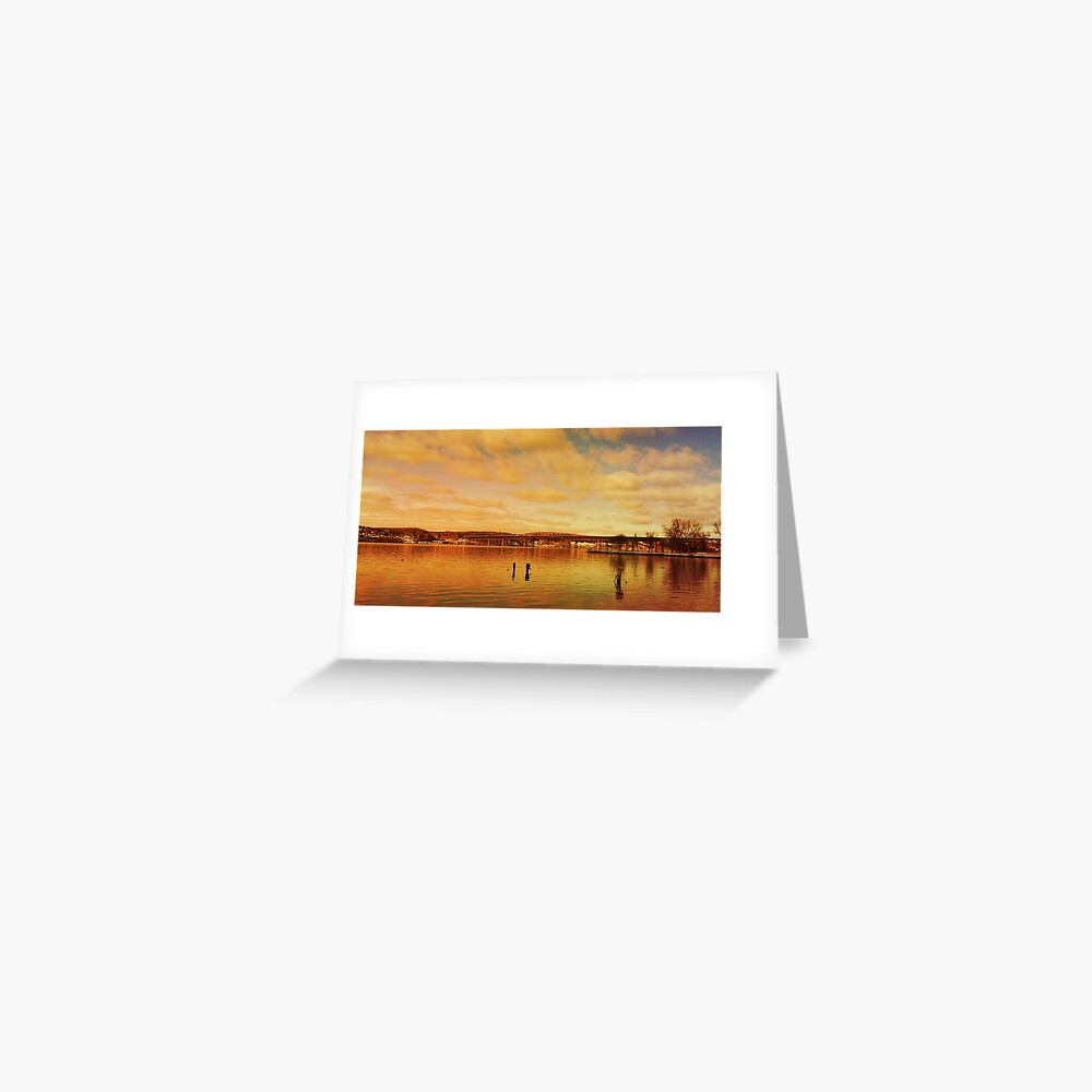 Red Hudson - Hudson River Sunset Landscape  Greeting Card
