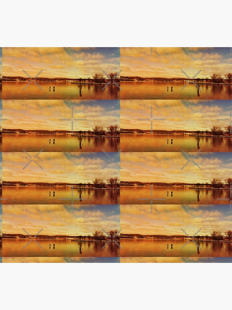 Red Hudson - Hudson River Sunset Landscape by OneDayArt