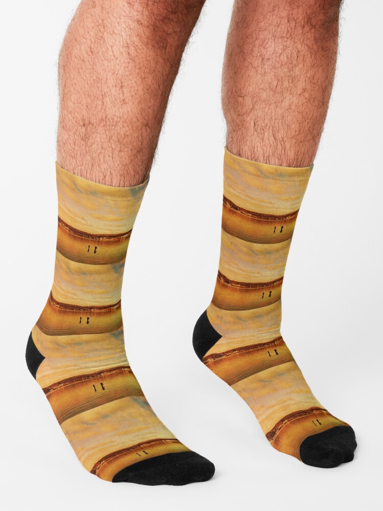 Alternate view of Red Hudson - Hudson River Sunset Landscape Socks