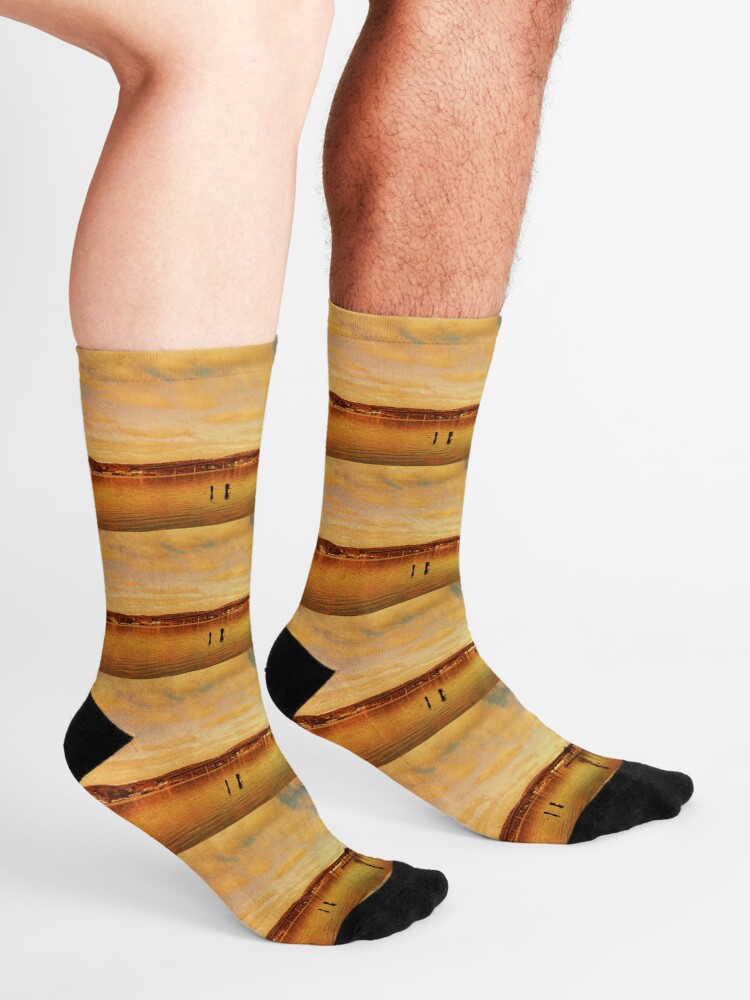 Alternate view of Red Hudson - Hudson River Sunset Landscape Socks