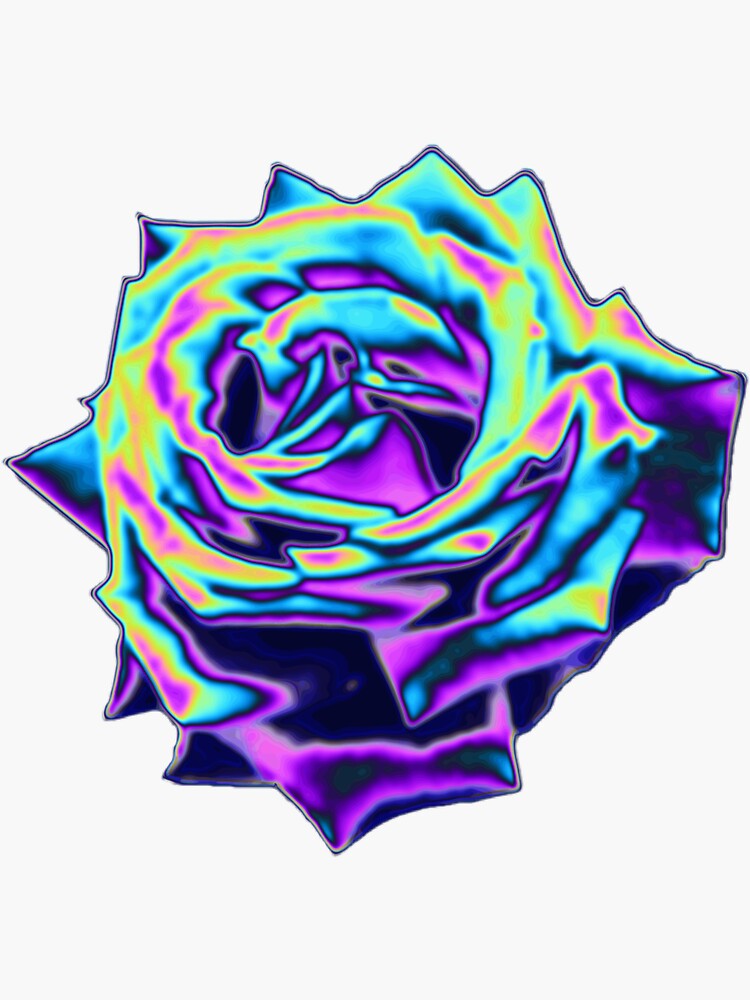 Thumbnail 3 of 3, Sticker, Electric Violet Holo Rose designed and sold by dinaaaaaah.