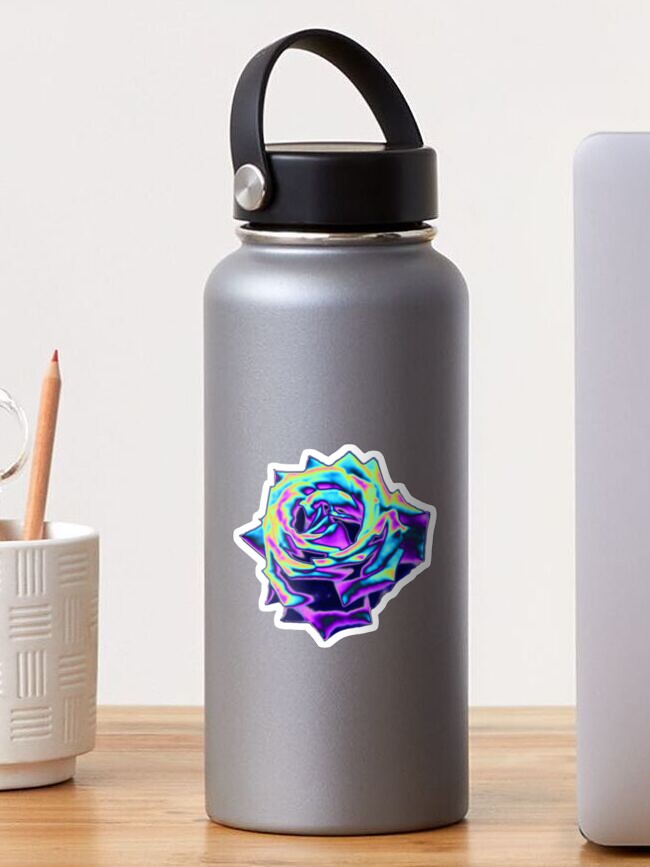 Thumbnail 1 of 3, Sticker, Electric Violet Holo Rose designed and sold by dinaaaaaah.
