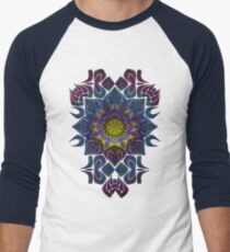 Psychedelic Fractal Manipulation Pattern Men's Baseball ¾ T-Shirt