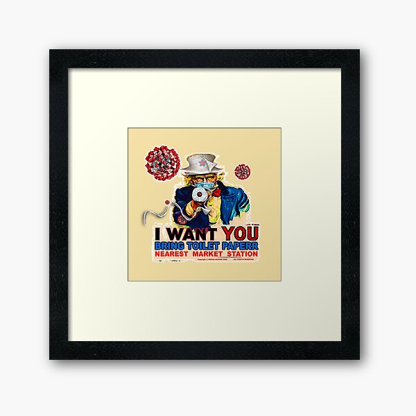 BRING TOILET PAPER Framed Art Print