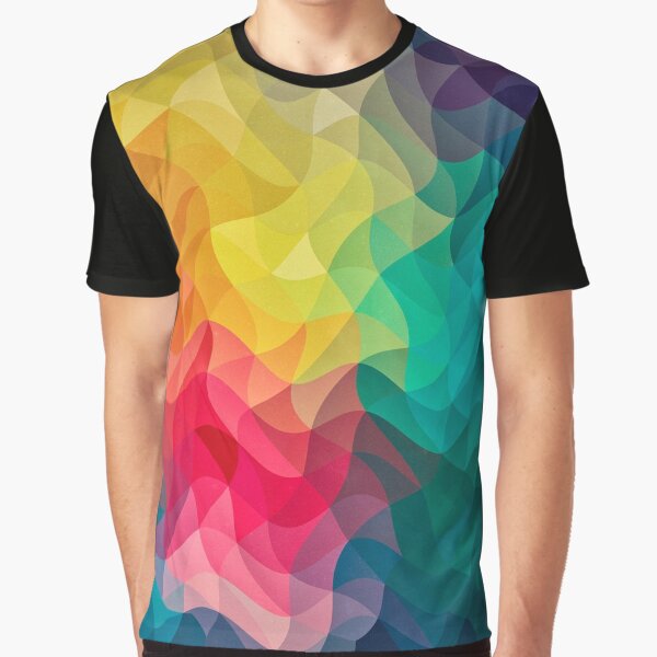 Abstract Color Wave Flash Graphic T-Shirt