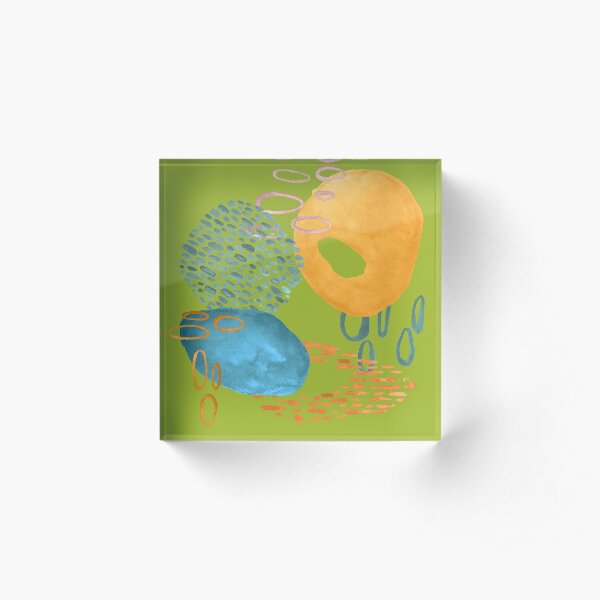 Modern Deco in Green Acrylic Block