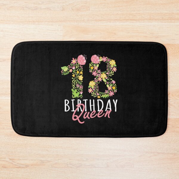 Item preview, 18th Birthday Queen 18 Years Old Girl Floral B-day Theme graphic designed and sold by Grabitees.