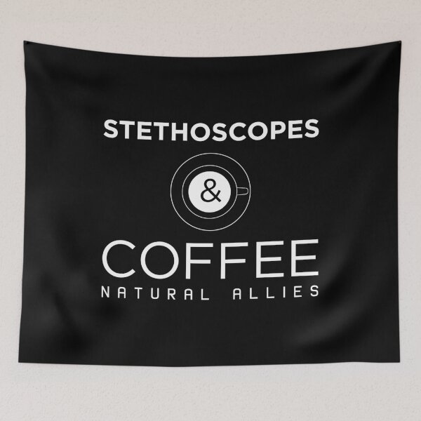 Item preview, Funny Stethoscopes and Coffee Natural Allies print designed and sold by jakehughes2015.