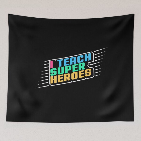 Item preview, I teach super heroes funny teacher appreciation gift 80s style text and colors designed and sold by alenaz.