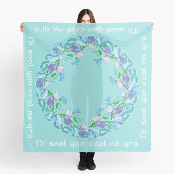 Traditional Gaelic Quote - There is no life without music or love ~ Scarf