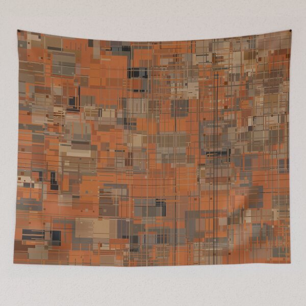 Item preview, Rust-colored Pattern with Random Shapes and Lines designed and sold by Lyle Hatch.