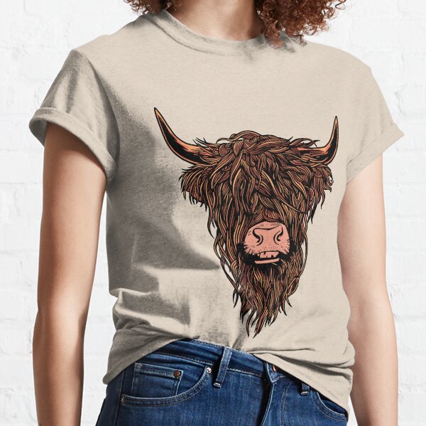 Highland Cow Football Comfort Colors Tee, Dallas Cowboys Merch