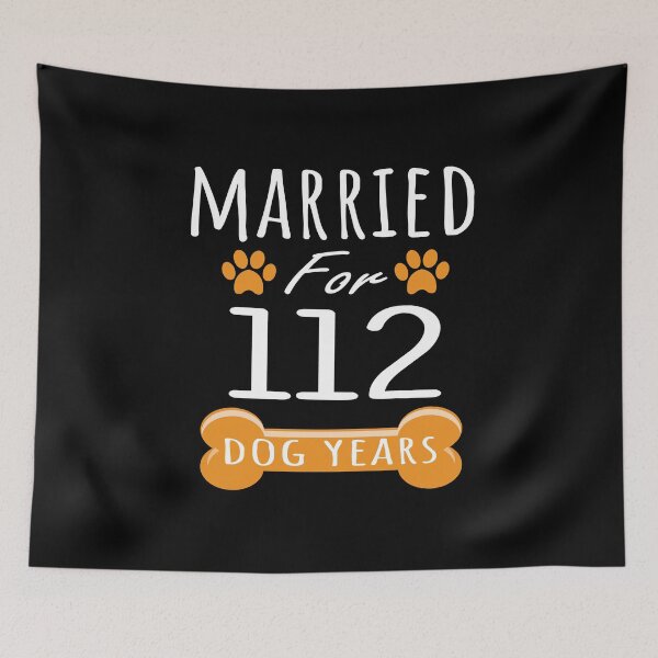 Item preview, 16th Anniversary Funny Married For 112 Dog Years Marriage design designed and sold by Grabitees.